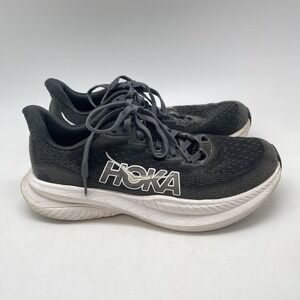 Hoka One One Sneakers Womens 8 B Mach 6 1147810 BWHT Black Running Gym Shoes